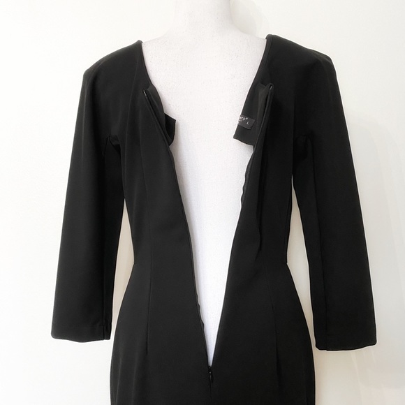 Rinascimento X GENERATION BLACK 3/4 SLEEVE STRETCH SHEATH BODYCON DRESS - L - Picture 5 of 8